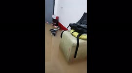 Flooded apartment due to typhoon fabian