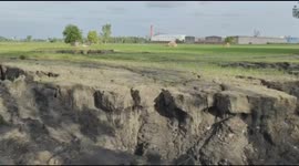 Post video -Farm land raised by 10 feet due to disturbance caused by water pressure