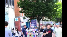 Daily Life in Manchester,UK, as people walk through Market Street in the city centre on 25th July, 2021, enjoying the sunshine