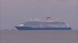Saga's cruise ship 'Spirit of Adventure' seen passing Kent, UK