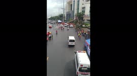 Security tightened In Quezon City, Philippines due to the arrival of President Rodrigo Duterte