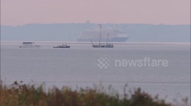Saga's new Spirit of Adventure cruise ship departs the Thames for UK tour