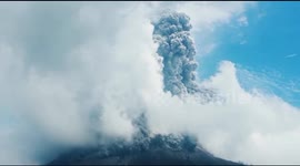 Mount Sinabung released column of ash into sky after another eruption