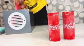 YouTuber shows how to make handy mini air-conditioner with drinks cans