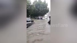 Flash floods caused by Typhoon In-fa submerge Chinese city