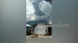 Mount Sinabung volcano erupts in Indonesia sending ash into the air