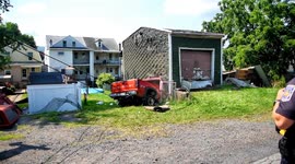 Truck plows into garage of Pennsylvania home