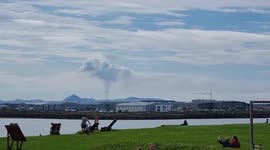 Fagradalsfjall continues to spew volcanic smoke in Reykjavik, Iceland
