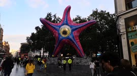 Giant bizarre Kaiju spotted in London to promote Suicide Squad