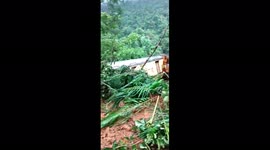 Passenger train was hit by a landslide in Karnataka State of South India