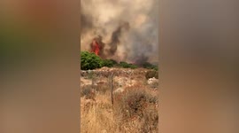Italy wildfires ravage hillside as firefighters battle to contain flames