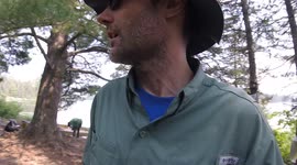 Avery Provides a Tour of a Rain Fly Construction While Camping at Boundary Waters Canoe Area Wilderness