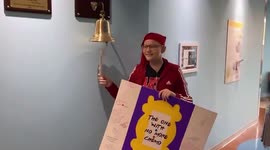 A 'Friends' fanatic celebrated end of chemo with sign that reads ‘The one with no more chemo'