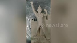 Chinese father carves Japanese superhero out of tofu for his son