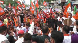 BJP  Activists Protest Against Rajasthan Government In Beawar, India