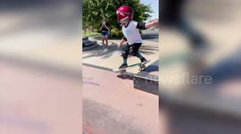 Meet the 3-year-old skateboarder taking the internet by storm