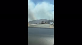 Driving through scorched landscape following deadly wildfires in Turkey