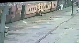 Woman falls while boarding moving train, gets rescued in southern India