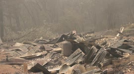 Crescent Mills California Community Center Panning Shot Showing It Destroyed by the Dixie Fire Filmed On July 30, 2021