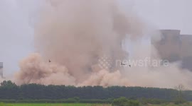 Watch as cooling towers at Eggborough are brought down by controlled explosives in Yorkshire