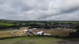 Aerial view of Rock Oyster 2021 Festival in Cornwall