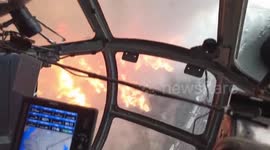 Incredible footage from Belarusian helicopter battling fires in Turkey