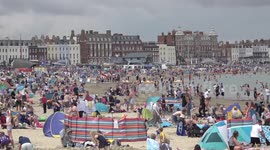 Dorset's Weymouth beach packed as Brits enjoy 'staycations'