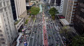Brazil: Protesters who act in favor of Bolsonaro go out to the streets of Sao Paulo, Brazil