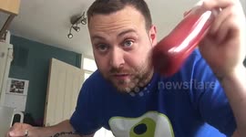 Man performs hilarious 'Ketchup bomb' prank on girlfriend
