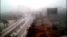 Powerful dust storm hits Delhi, India