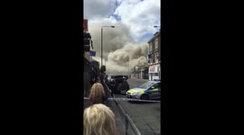 Large fire in Hackney, east London, UK