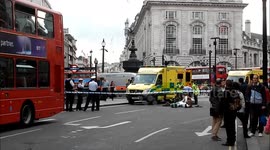 Bad moped accident in Piccadilly Circus