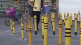 Local authority builds 'bollard obstacle course' in China