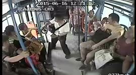 Man pulls girl from priority seat on bus