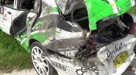 Huge rally car crash in Belgian race