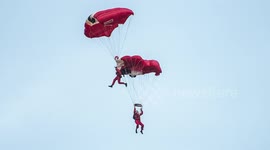 Red Devils parachute stunt goes horribly wrong (still image sequence)