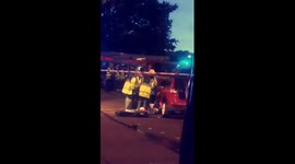 Bakers Lane car crash, 3 cars, 4 police cars and 3 ambulances