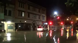 Early morning flooding in Whanganui, New Zealand