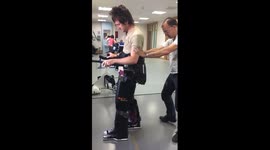 Wheelchair-bound man able to walk again using robotic suit