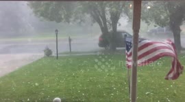 Huge hailstones pelt house in Baltimore, US