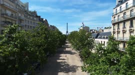 Aerial footage Eiffel Tower - Invalides - Montparnasse