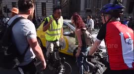 Man shouts at cyclists holding Bank vigil for dead rider