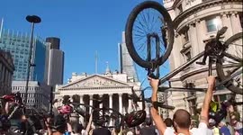 Cyclists stage die-in protest at Bank junction after death