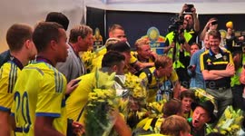 Sweden's U21s arrive home to a hero's welcome