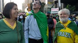 Government Supporters Rally In Sao Paulo, Brazil
