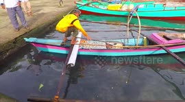 Traditional Fishermen Park Their Boat in Very Beautiful Sea in Beautiful Island
