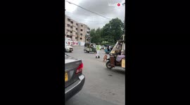'Kindhearted Traffic Police Officer Helps Dog Safely Cross a Busy Street'