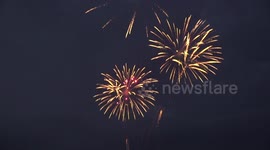 Spectacular firework display held in Weymouth, Dorset for summer visitors