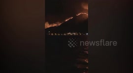 Turkey wildfires illuminate hillside as they spread through tourist resort town