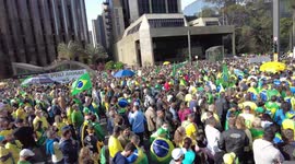 Thousands Of Bolsonaro Supporters On The Streets Of Sao Paulo, Brazil